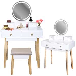 Jumi 2in1 Skandi Lux Dressing Table cu scaun #white