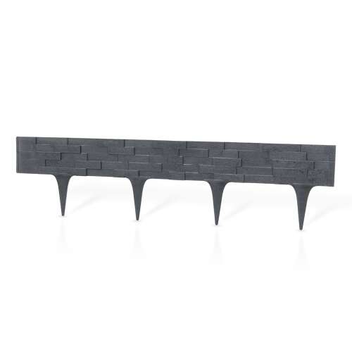StonePalisade 3.2m Anthracite Garden Edging Set, 4 pieces, 78cm each
