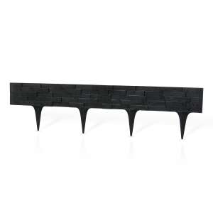 Black StonePalisade garden edging, 78 cm long, 4 pieces in a set - Garden Edging