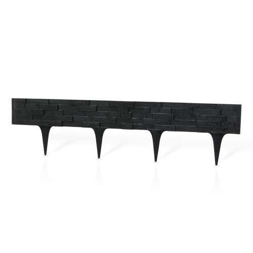 Black StonePalisade garden edging, 78 cm long, 4 pieces in a set