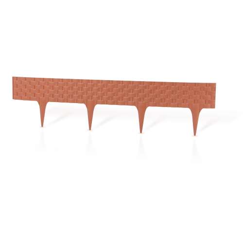 Rattan Palisade garden edging, terracotta, 82 cm long, flexible, weatherproof, easy to install