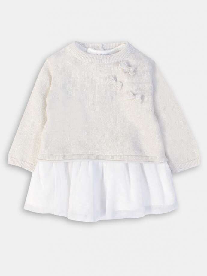 IDEXE kislány fehér tüllös ruha vékony pulóverrel