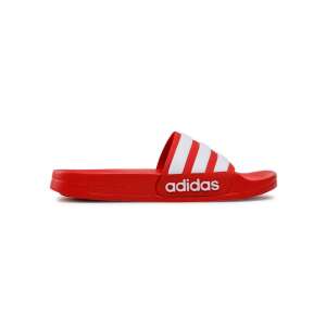 Piros Adidas Adilette papucs fehér csíkokkal és logóval - Férfi papucs