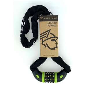 Velotech 6x900 mm kombinációs láncos lakat, nagy biztonságú kerékpár zár - Kerékpár zár