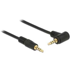 DeLock Cable Stereo Jack 3.5 mm 4 pin male > male angled 2m Black 84740 94493555 