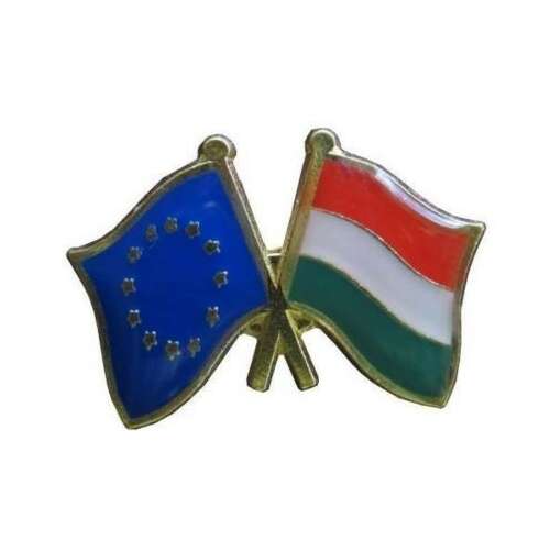 Magyarország kitűzó dupla lobogó EU+Magyarország