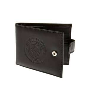 Manchester City fekete bőr pénztárca dombornyomott logóval - Férfi pénztárca