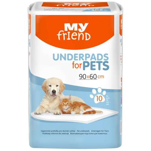 My Friend Underpads for Pets, 90x60cm, 10 pack, absorbent, leakproof, puppy training, pet pads, dog pads, cat pads
