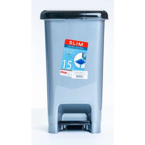 * Pedálos szemetes 15 L SLIM szürke