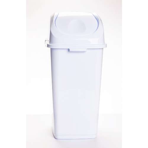 Fehér 50L billenő fedős szemetes, tökéletes fürdőszobába vagy konyhába