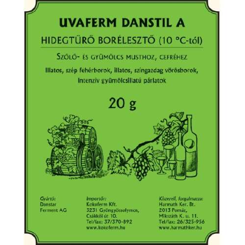 Drojdie de vin Uvaferm Danstil A, 20g, Rezistente la frig, pentru vinificație