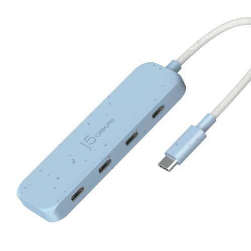 j5create Eco-Friendly USB-C to 4-Port Type-C Gen 2 Hub Fresh Cyan JCH345EC-N