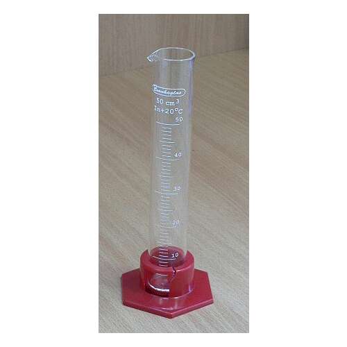 50ml Glasmesszylinder mit Kunststoffsockel