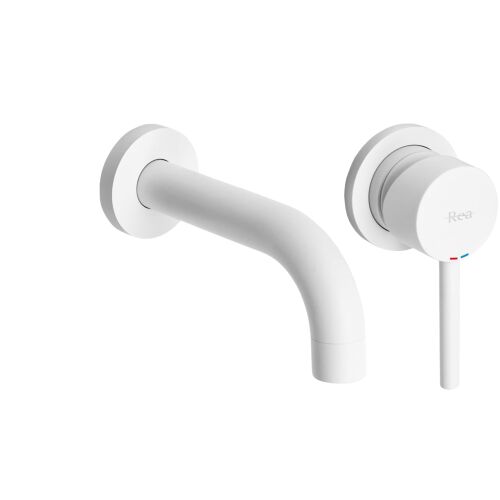 Rea Lungo white matte wall-mounted bathroom faucet