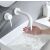 Rea Lungo white matte wall-mounted faucet in use
