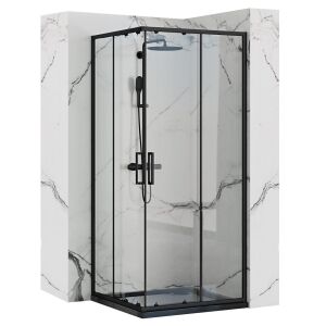 Rea Punto black shower cabin 90x90 147291519 - Shower cubicle
