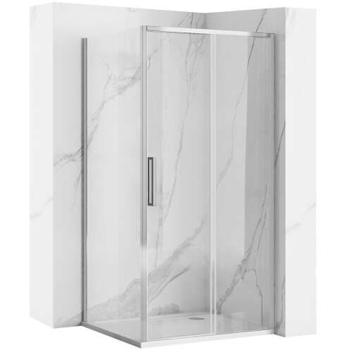 Rapid Slide shower cabin with sliding doors, chrome finish