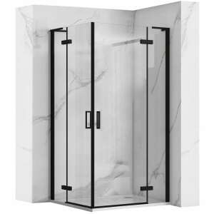 REA Hugo Double Black 90x90 shower enclosure, black frame, glass doors - Shower cubicle