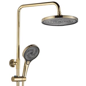 REA Rebel Gold Shower Set with Rainfall and Handheld Shower Heads - Shower set