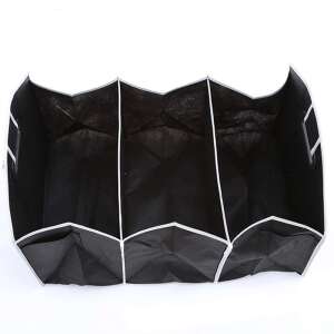 Black foldable car trunk organizer with multiple compartments - Car Organizer