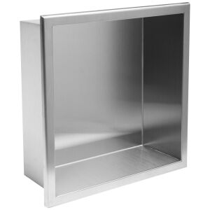 Recessed Bathroom Shelf 30x30 Brushed Steel 137585952 - Bathroom Furniture