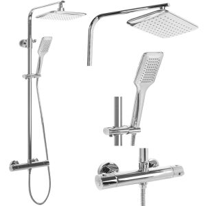 Duschset REA Tom chrom 140887013 - WC-Sitze, Duschkabine, Wasserhahn, Duschtür, Badezimmerschrank, Wäschekörbe und Brausegarnitur