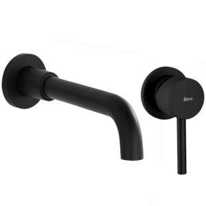 Rea Lungo LONG black matt wall mounted bathroom faucet - Faucet