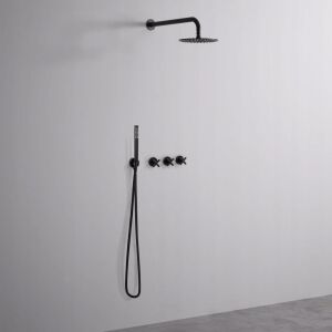 REA EXIT Black Concealed Shower Set installed - Shower set