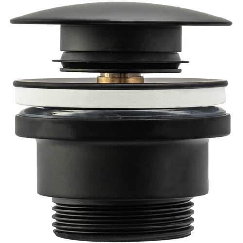 Black click-clack drain valve for sinks, universal fit