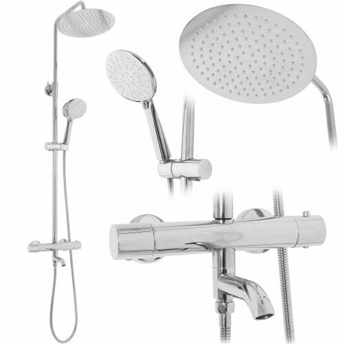 Lungo Chrome Thermostatic Shower Set 147261158