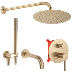 Podomietková kúpeľňová sada REA LUNGO Brush Gold + BOX 144026943 - Sprchová súprava