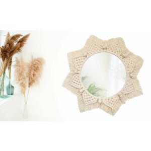 Oglindă Boho Macramé Stea - 53 cm cu decor din iarbă de pampas - Nonbrand Oglinzi