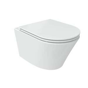 Wellis Clement závesné WC, bez splachovacieho okraja, biely porcelán - WC