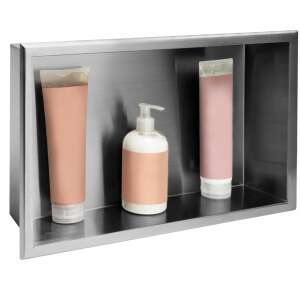Stainless steel recessed bathroom shelf, 30x45 cm, perfect for storing toiletries, towels, and other bathroom essentials - Furniture