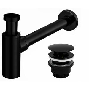 Syfon Umywalkowy Klik-Klak Uniwersalny Rea  Czarny Matowy 145014742 - Zlewozmywak i syfon zlewozmywakowy