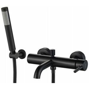 Modern Rea black bath faucet with handheld shower - Rea Faucet