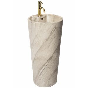 Blanka Matte Marble Freestanding Washbasin - Full View - Washbasin