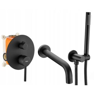 Rea Lungo Black concealed bath faucet set with hand shower - Nonbrand Faucet