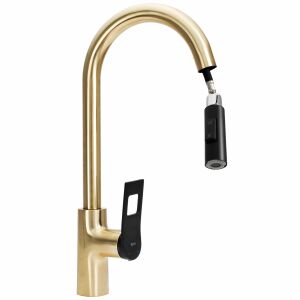 Rea SOUL Gold and Black Pull-Down Kitchen Faucet - Nonbrand Faucet