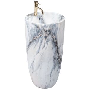 REA Anya Granit Matt 45cm umywalka wolnostojąca ze złotą baterią - Umywalka