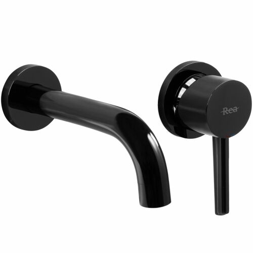 Rea Lungo fekete metál fali mosdó csaptelep 