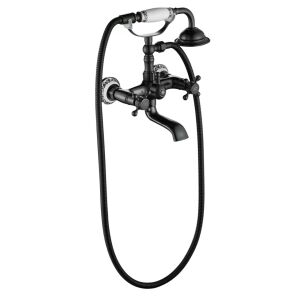 Rea Rustico Antique Black Bathtub Faucet with Shower, isolated - Nonbrand Faucet