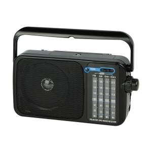 Fekete BLOW RA5 analóg AM/FM hordozható rádió teleszkópos antennával, hangerőszabályzóval és fejhallgató-csatlakozóval - Rádió
