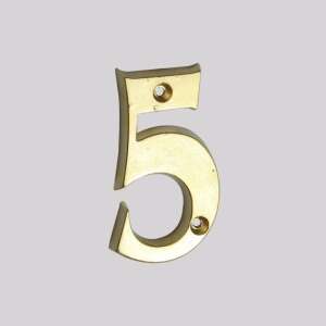 Brass house number 5 - Gomboss