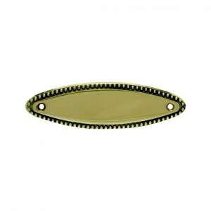 Brass nameplate with dotted border, 114mm x 33mm - Gomboss