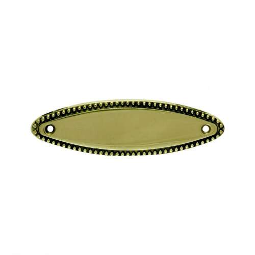 Brass nameplate with dotted border, 114mm x 33mm