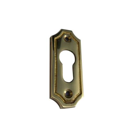 Brass keyhole cover, oval rosette, PZ lower-upper closed cover