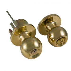 Amig Amerikai Gomb Zárható Réz door knob set, gold finish - Door