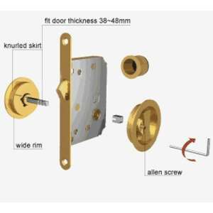 Sliding Door Lock Set Copper (Lockable) 94514304 - Sliding Door Hardware
