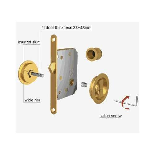 Sliding Door Lock Set Copper (Lockable) 94514304